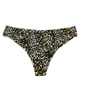 Victoria's Secret Leopard Laser Cut Thong Panty Medium